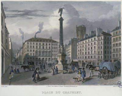 La Place du Châtelet, Paris, gravé par Frédéric Martens 1832 - Carlo Gilio